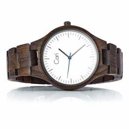 Cari Damen & Herren Holzuhr 40mm mit Schweizer Uhrwerk - Holz-Armbanduhr Berlin-031 - 1