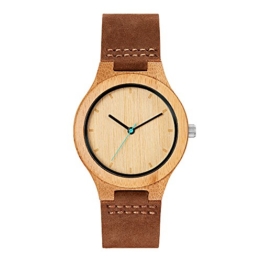 MAM Originals Unisex Uhr Analog Quarz-Citizen 2035 mit Leder Armband Boreas Bamboo - 1