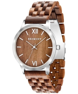 REDMONT Herrenuhr mit Holzarmband Analog Quarz Horizon Collection Walnut Edition - 1