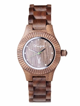 Waidzeit GA03 Premium Gams Uhr Damenuhr Holz Holz Analog Braun - 1