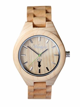 Waidzeit ST02 Platzhirsch Steinbock Uhr Herrenuhr Holz Holz Analog Braun - 1