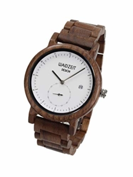 Waidzeit XW01 Maximilian weiß Uhr Herrenuhr Holz Analog Datum Braun - 1