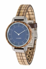 LAiMER Damen-Armbanduhr EILEEN Mod. 0083 aus Zebranoholz - Analoge Quarz-Uhr mit flexiblem Holzarmband - 1